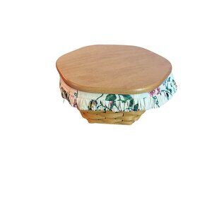 Longaberger 1999, 8 in X 3.5in Basket With Liner and Plastic Liner and Lid Vtg